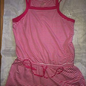 Kate Spade pink and white striped romper